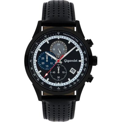 Gigandet, Armbanduhr, Analoge Herrenuhr mit Sport-Chronograph und doppelt entspiegeltem Mineralglas, Schwarz Gigandet, Armbanduhr, Analoge Herrenuhr mit Sport-Chronograph und doppelt entspiegeltem Mineralglas, Schwarz