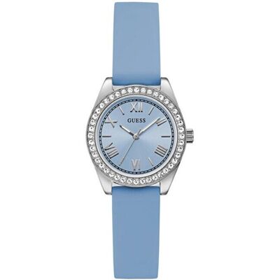 Guess Armbanduhr, Mini Luna, Blau, Weiss, Silber, (Analoguhr, 30 mm) Guess Armbanduhr, Mini Luna, Blau, Weiss, Silber, (Analoguhr, 30 mm)