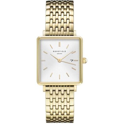 Rosefield, Armbanduhr, The Boxy White Sunray Gold, Gold, (Analoguhr, 26 mm) Rosefield, Armbanduhr, The Boxy White Sunray Gold, Gold, (Analoguhr, 26 mm)