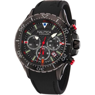 Nautica, Armbanduhr, NAPNSF202, Schwarz, (Chronograph, 49 mm) Nautica, Armbanduhr, NAPNSF202, Schwarz, (Chronograph, 49 mm)