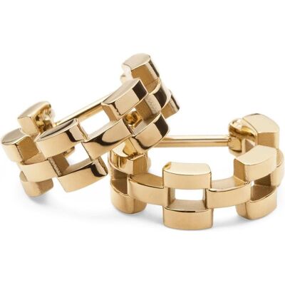Daniel Wellington, Armbanduhr, - Stylish hoop earrings made of gold-plated steel 3-Link DW00400989, Weiss, Braun, Silber, (Analoguhr, 40 mm) Daniel Wellington, Armbanduhr, - Stylish hoop earrings made of gold-plated steel 3-Link DW00400989, Weiss, Braun, Silber, (Analoguhr, 40 mm)