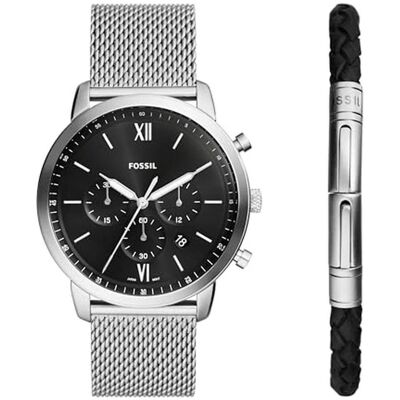 Fossil, Armbanduhr, Neutra FS6020SET, Silber, (Analoguhr, Chronograph, 42 mm) Fossil, Armbanduhr, Neutra FS6020SET, Silber, (Analoguhr, Chronograph, 42 mm)