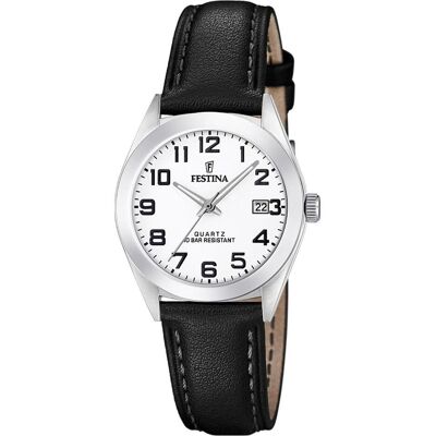 Festina, Armbanduhr, Klassik, Weiss, Schwarz, Silber, (Analoguhr, 28 mm) Festina, Armbanduhr, Klassik, Weiss, Schwarz, Silber, (Analoguhr, 28 mm)