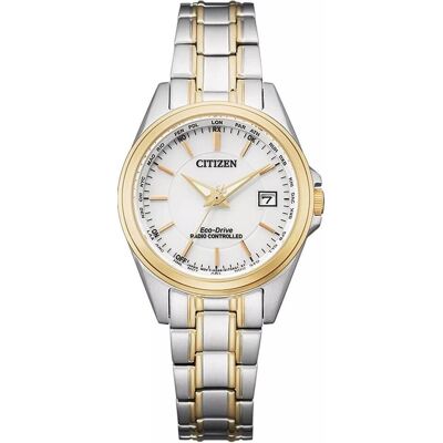 Citizen Armbanduhr, EC1186-85A Eco-Drive Funkuhr 29mm 10ATM, Gold, Silber, (Analoguhr, Funkuhr, 29 mm) Citizen Armbanduhr, EC1186-85A Eco-Drive Funkuhr 29mm 10ATM, Gold, Silber, (Analoguhr, Funkuhr, 29 mm)
