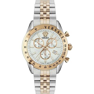 Versace, Armbanduhr, VE8R00424, Silber, Rosa, (Analoguhr, Chronograph, Swiss Made, 44 mm) Versace, Armbanduhr, VE8R00424, Silber, Rosa, (Analoguhr, Chronograph, Swiss Made, 44 mm)