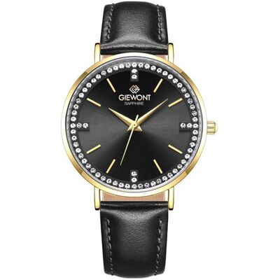 Giewont, Armbanduhr, Zegarek Zegarek Damski Sapphire Złoto Czarny GW5390-A4, Gold, Schwarz, (Analoguhr, 38 mm) Giewont, Armbanduhr, Zegarek Zegarek Damski Sapphire Złoto Czarny GW5390-A4, Gold, Schwarz, (Analoguhr, 38 mm)