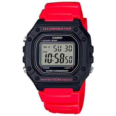 Casio Armbanduhr, Männlich W-218H-4BVDF, Rot, Schwarz, (Chronograph, Sportuhr, 43.20 mm) Casio Armbanduhr, Männlich W-218H-4BVDF, Rot, Schwarz, (Chronograph, Sportuhr, 43.20 mm)