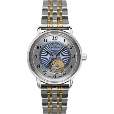 Zeppelin, Armbanduhr, 8567M-3 Unisex Friedrichshafen Open Heart Automatik 46mm 5ATM, Gold, Blau, Silber, (Analoguhr) Zeppelin, Armbanduhr, 8567M-3 Unisex Friedrichshafen Open Heart Automatik 46mm 5ATM, Gold, Blau, Silber, (Analoguhr)