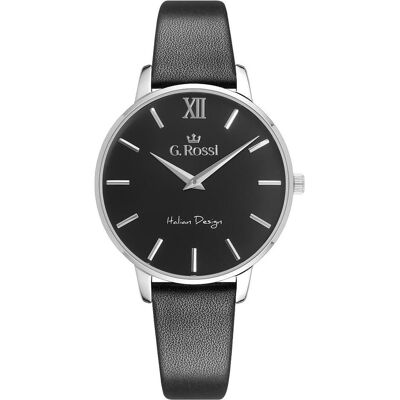Gino Rossi, Armbanduhr, Laikrodis G.Rossi WOMEN'S WATCH - 12177 (zg770c) universal BOX, Schwarz, Silber, (Analoguhr) Gino Rossi, Armbanduhr, Laikrodis G.Rossi WOMEN'S WATCH - 12177 (zg770c) universal BOX, Schwarz, Silber, (Analoguhr)