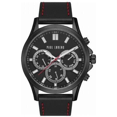 Paul Lorens, Armbanduhr, Herrenuhr PL8071A2-1A3 + BOX, Schwarz, (Chronograph, 44 mm) Paul Lorens, Armbanduhr, Herrenuhr PL8071A2-1A3 + BOX, Schwarz, (Chronograph, 44 mm)