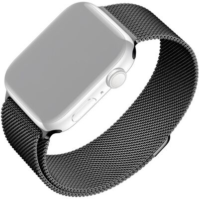 Apple Watch Schwarzes Mesh Edelstahlarmband - Armband Apple Watch Schwarzes Mesh Edelstahlarmband - Armband