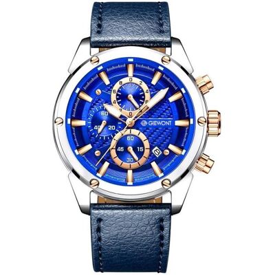 Giewont, Armbanduhr, Zegarek Zegarek Męski Chronograph Sapphire Srebrno Niebieski GW8810-A2, Blau, Kupfer, Silber, (Chronograph, 45 mm) Giewont, Armbanduhr, Zegarek Zegarek Męski Chronograph Sapphire Srebrno Niebieski GW8810-A2, Blau, Kupfer, Silber, (Chronograph, 45 mm)