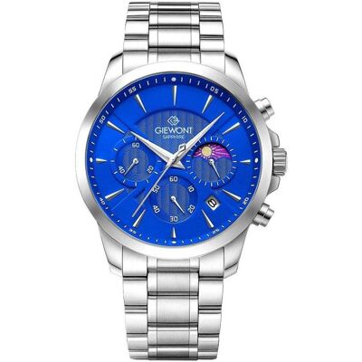 Giewont, Armbanduhr, Zegarek Zegarek Męski Chronograph Sapphire Srebrno Niebieski GW9460-B3, Blau, Weiss, Silber, (Analoguhr, Chronograph, 43 mm) Giewont, Armbanduhr, Zegarek Zegarek Męski Chronograph Sapphire Srebrno Niebieski GW9460-B3, Blau, Weiss, Silber, (Analoguhr, Chronograph, 43 mm)