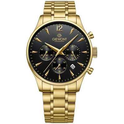 Giewont, Armbanduhr, Zegarek Zegarek Męski Chronograph Sapphire Złoto Czarny GW6310-B4, Schwarz, Gold, (Chronograph, 42 mm) Giewont, Armbanduhr, Zegarek Zegarek Męski Chronograph Sapphire Złoto Czarny GW6310-B4, Schwarz, Gold, (Chronograph, 42 mm)