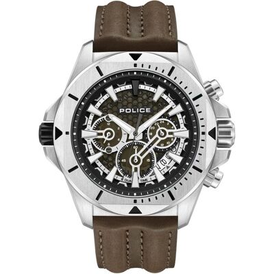 Police, Armbanduhr, PEWGF0054501, Braun, Schwarz, Silber, (Analoguhr, 46 mm) Police, Armbanduhr, PEWGF0054501, Braun, Schwarz, Silber, (Analoguhr, 46 mm)