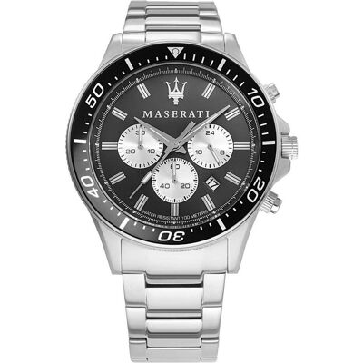 Maserati, Armbanduhr, Sfida, Silber, (Analoguhr, Chronograph, 44 mm) Maserati, Armbanduhr, Sfida, Silber, (Analoguhr, Chronograph, 44 mm)