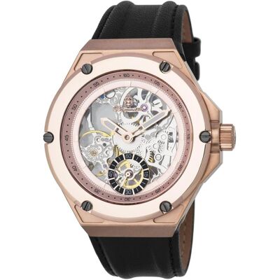 Burgmeister, Armbanduhr, Klassisches mechanisches Herrenarmbanduhr mit Ledergürtel und Glasboden, (Skeleton-Uhr) Burgmeister, Armbanduhr, Klassisches mechanisches Herrenarmbanduhr mit Ledergürtel und Glasboden, (Skeleton-Uhr)
