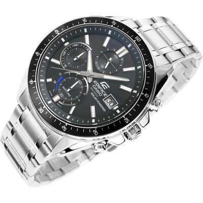 Edifice, Armbanduhr, Premium, Silber, Schwarz, (Analoguhr, Chronograph, 46 mm) Edifice, Armbanduhr, Premium, Silber, Schwarz, (Analoguhr, Chronograph, 46 mm)