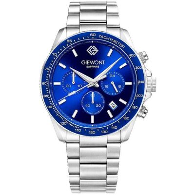 Giewont, Armbanduhr, Zegarek Zegarek Męski Chronograph Sapphire Srebrno Niebieski GW3520-B3, Blau, Silber, (Analoguhr, Chronograph) Giewont, Armbanduhr, Zegarek Zegarek Męski Chronograph Sapphire Srebrno Niebieski GW3520-B3, Blau, Silber, (Analoguhr, Chronograph)