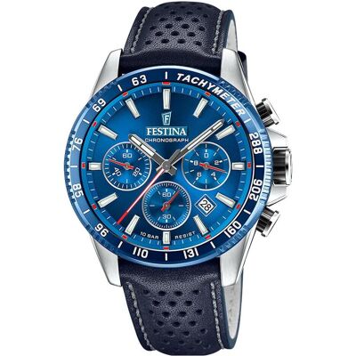 Festina, Armbanduhr, Timeless Chronograph, Türkis, Silber, Blau, (Analoguhr, Chronograph, 45 mm) Festina, Armbanduhr, Timeless Chronograph, Türkis, Silber, Blau, (Analoguhr, Chronograph, 45 mm)