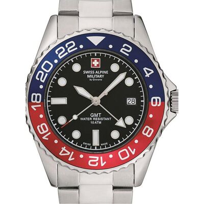 Swiss Alpine Military, Armbanduhr, 7052.1131 Herren 42mm 10ATM, Silber, (Analoguhr, 42 mm) Swiss Alpine Military, Armbanduhr, 7052.1131 Herren 42mm 10ATM, Silber, (Analoguhr, 42 mm)
