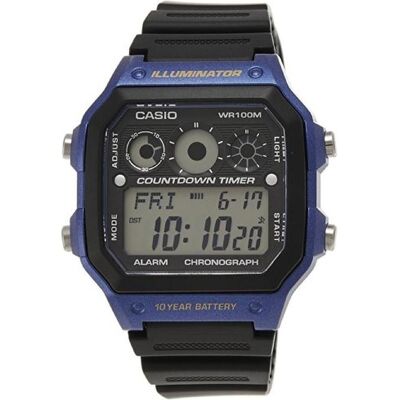 Casio Armbanduhr, Collection, Blau, Schwarz, Grau, (Chronograph, Digitaluhr, 45 mm) Casio Armbanduhr, Collection, Blau, Schwarz, Grau, (Chronograph, Digitaluhr, 45 mm)