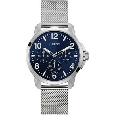 Guess Armbanduhr, Voyage, Blau, Silber, (Analoguhr, 42 mm) Guess Armbanduhr, Voyage, Blau, Silber, (Analoguhr, 42 mm)
