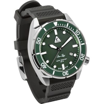 Cressi, Armbanduhr, Sea Lion, Grün, Schwarz, Silber, (Swiss Made, 44 mm) Cressi, Armbanduhr, Sea Lion, Grün, Schwarz, Silber, (Swiss Made, 44 mm)