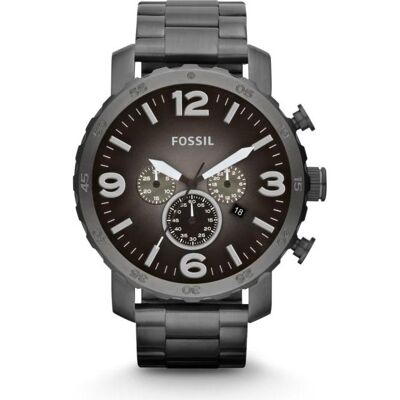 Fossil, Armbanduhr, Nate, Grau, (Analoguhr, Chronograph, 50 mm) Fossil, Armbanduhr, Nate, Grau, (Analoguhr, Chronograph, 50 mm)