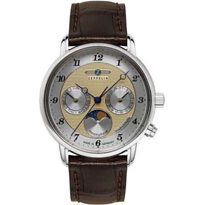 Zeppelin, Armbanduhr, Friedrichshafen 85375 Uhr 36mm, Gold, Braun, Silber, (Analoguhr, Swiss Made, 36 mm) Zeppelin, Armbanduhr, Friedrichshafen 85375 Uhr 36mm, Gold, Braun, Silber, (Analoguhr, Swiss Made, 36 mm)