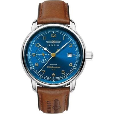Zeppelin, Armbanduhr, Uhr Mediterranee 96683 40mm, Blau, Braun, Silber, (Analoguhr, 40 mm) Zeppelin, Armbanduhr, Uhr Mediterranee 96683 40mm, Blau, Braun, Silber, (Analoguhr, 40 mm)