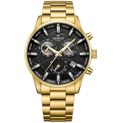 Giewont, Armbanduhr, Zegarek Zegarek Męski Chronograph Sapphire Złoto Czarny GW4580-B4, Gold, Schwarz, Silber, (Analoguhr, Chronograph, 44 mm) Giewont, Armbanduhr, Zegarek Zegarek Męski Chronograph Sapphire Złoto Czarny GW4580-B4, Gold, Schwarz, Silber, (Analoguhr, Chronograph, 44 mm)