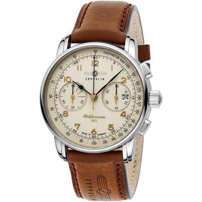 Zeppelin, Armbanduhr, Méditerranée 96705, Braun, (Analoguhr, Chronograph, 42 mm) Zeppelin, Armbanduhr, Méditerranée 96705, Braun, (Analoguhr, Chronograph, 42 mm)
