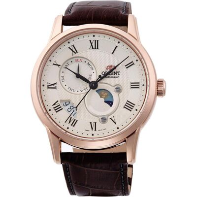 Orient, Armbanduhr, Classic Sun & Moon - RA-AK0007S, Gold, Braun, (Analoguhr, 42 mm) Orient, Armbanduhr, Classic Sun & Moon - RA-AK0007S, Gold, Braun, (Analoguhr, 42 mm)