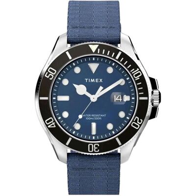 Timex, Armbanduhr, Harborside Coast TW2W62700 Men's Watch + BOX, Blau, Schwarz, Silber, (Analoguhr, 43 mm) Timex, Armbanduhr, Harborside Coast TW2W62700 Men's Watch + BOX, Blau, Schwarz, Silber, (Analoguhr, 43 mm)