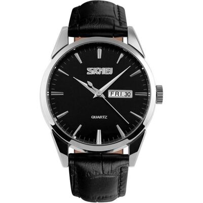 Skmei, Armbanduhr, 9073SIBK-B Herrenuhr + BOX, Silber, Schwarz, (Analoguhr, 39 mm) Skmei, Armbanduhr, 9073SIBK-B Herrenuhr + BOX, Silber, Schwarz, (Analoguhr, 39 mm)