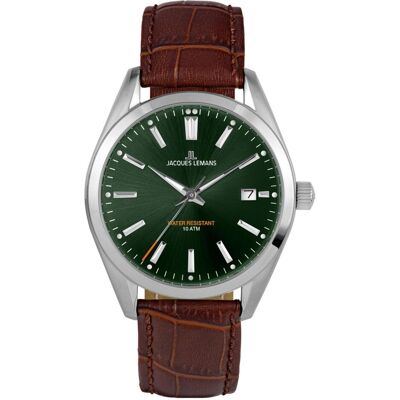 Jacques Lemans, Armbanduhr, Classic, Braun, (Analoguhr, 40 mm) Jacques Lemans, Armbanduhr, Classic, Braun, (Analoguhr, 40 mm)