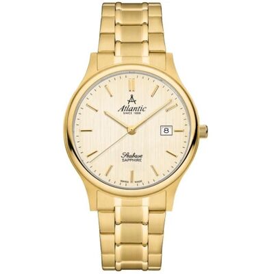 Atlantic, Armbanduhr, Zegarek Męski Seabase 60348.45.31 + BOX, Gold, (Swiss Made, 40 mm) Atlantic, Armbanduhr, Zegarek Męski Seabase 60348.45.31 + BOX, Gold, (Swiss Made, 40 mm)