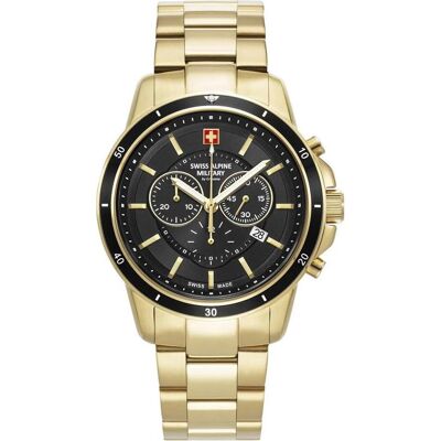 Swiss Alpine Military, Armbanduhr, 7089.9117, Gold, (Analoguhr, Chronograph, Swiss Made, 44 mm) Swiss Alpine Military, Armbanduhr, 7089.9117, Gold, (Analoguhr, Chronograph, Swiss Made, 44 mm)