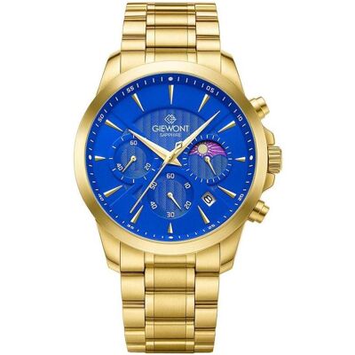 Giewont, Armbanduhr, Zegarek Zegarek Męski Chronograph Sapphire Złoto Niebieski GW9460-B5, Gold, Blau, (Analoguhr, Chronograph) Giewont, Armbanduhr, Zegarek Zegarek Męski Chronograph Sapphire Złoto Niebieski GW9460-B5, Gold, Blau, (Analoguhr, Chronograph)