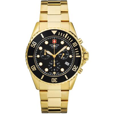 Swiss Alpine Military, Armbanduhr, 7053.9117 Chronograph 42mm 10ATM, Gold, (Analoguhr, Chronograph, 42 mm) Swiss Alpine Military, Armbanduhr, 7053.9117 Chronograph 42mm 10ATM, Gold, (Analoguhr, Chronograph, 42 mm)