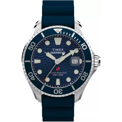 Timex, Armbanduhr, Mens Analogue Quartz Wrist Watch Deep Water Meridian Blue TU Straps Blue Belts, Blau, (Analoguhr) Timex, Armbanduhr, Mens Analogue Quartz Wrist Watch Deep Water Meridian Blue TU Straps Blue Belts, Blau, (Analoguhr)