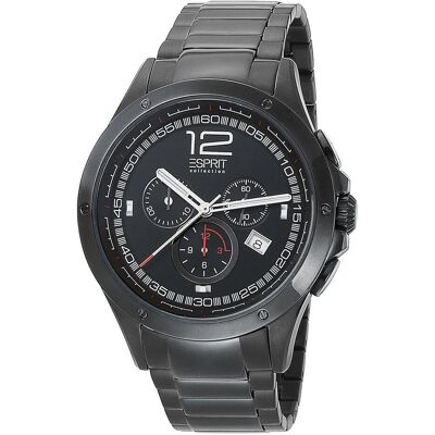 Esprit, Armbanduhr, Sportuhr mit Kalender, Stoppuhr, Leuchtzeigern und 10 Bar Wasserdichtigkeit, Schwarz, (Sportuhr, 45 mm) Esprit, Armbanduhr, Sportuhr mit Kalender, Stoppuhr, Leuchtzeigern und 10 Bar Wasserdichtigkeit, Schwarz, (Sportuhr, 45 mm)