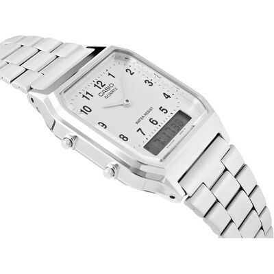 Casio Armbanduhr, Damski AQ-230A-7BMQ, Silber, (Analoguhr, 28 mm) Casio Armbanduhr, Damski AQ-230A-7BMQ, Silber, (Analoguhr, 28 mm)