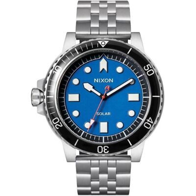 Nixon, Armbanduhr, Analoge Unisex-Uhr mit Edelstahlarmband und Saphirglas, wasserdicht bis 100 Meter, Silber, Blau, Weiss, Schwarz, (Analoguhr, 47.30 mm) Nixon, Armbanduhr, Analoge Unisex-Uhr mit Edelstahlarmband und Saphirglas, wasserdicht bis 100 Meter, Silber, Blau, Weiss, Schwarz, (Analoguhr, 47.30 mm)