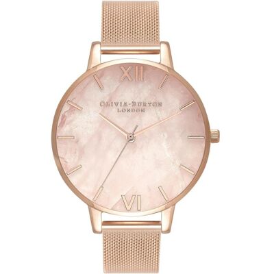 Olivia Burton, Armbanduhr, Semi Precious, Gold, Rosa, (Analoguhr, 38 mm) Olivia Burton, Armbanduhr, Semi Precious, Gold, Rosa, (Analoguhr, 38 mm)