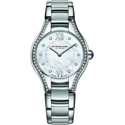 Raymond Weil, Armbanduhr, Analoge Damenuhr mit Diamanten und Perlmutt-Zifferblatt, Silber, (Analoguhr, 23 mm) Raymond Weil, Armbanduhr, Analoge Damenuhr mit Diamanten und Perlmutt-Zifferblatt, Silber, (Analoguhr, 23 mm)