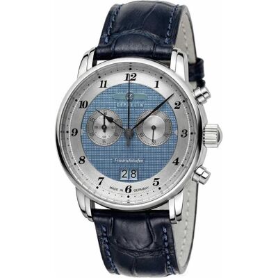 Zeppelin, Armbanduhr, Friedrichshafen 85843 Uhr 40mm, Blau, Silber, (Analoguhr, Chronograph, 41 mm) Zeppelin, Armbanduhr, Friedrichshafen 85843 Uhr 40mm, Blau, Silber, (Analoguhr, Chronograph, 41 mm)