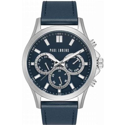 Paul Lorens, Armbanduhr, Herrenuhr PL8071A2-6F1 + BOX, Schwarz, Silber, (Chronograph, 44 mm) Paul Lorens, Armbanduhr, Herrenuhr PL8071A2-6F1 + BOX, Schwarz, Silber, (Chronograph, 44 mm)
