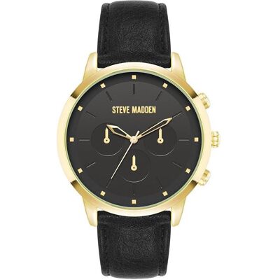 Steve Madden, Armbanduhr, Analoguhr SM-9116BKGP, Gold, (Analoguhr) Steve Madden, Armbanduhr, Analoguhr SM-9116BKGP, Gold, (Analoguhr)